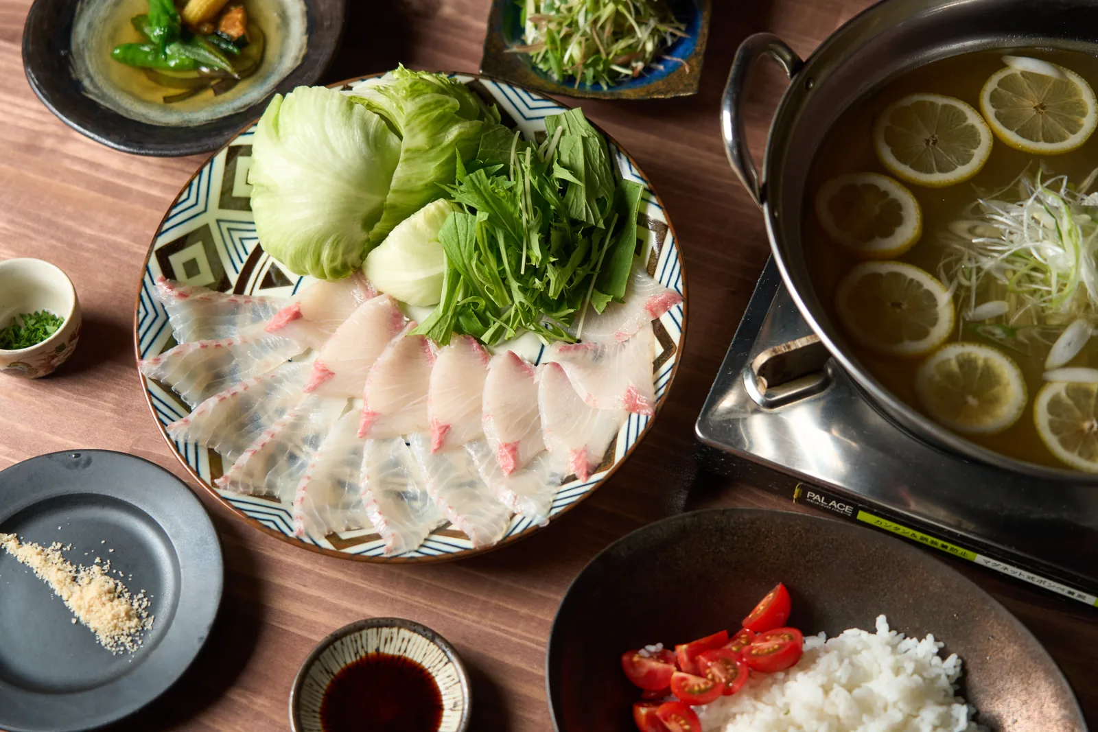 夏野菜と薬味をたのしむ 鯛だし塩レモンながさき刺しゃぶ 写真1