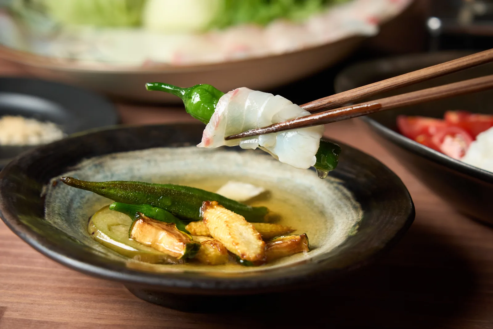 夏野菜と薬味をたのしむ 鯛だし塩レモンながさき刺しゃぶ 写真4