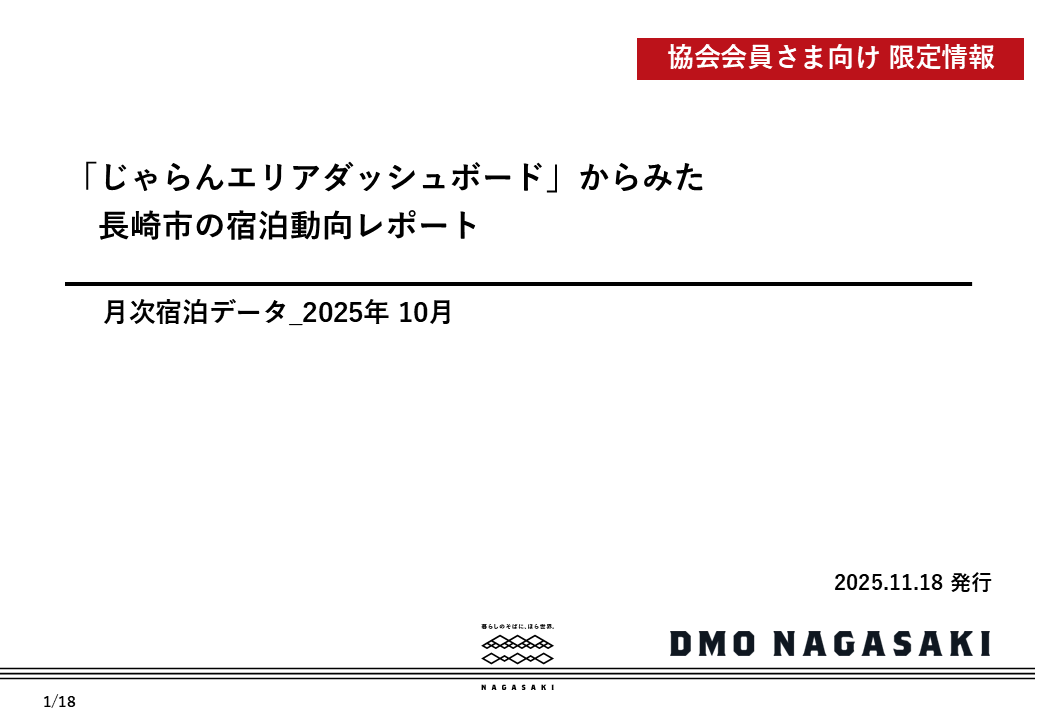 【協会会員限定】長崎市の宿泊動向レポート2025年10月 を公開しました-1