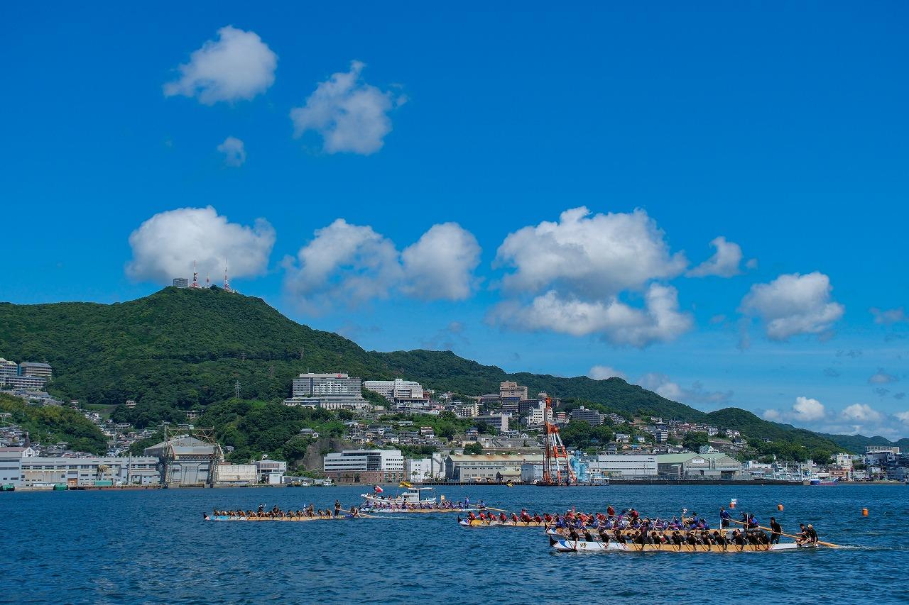 稲佐山を眺めながらの観戦